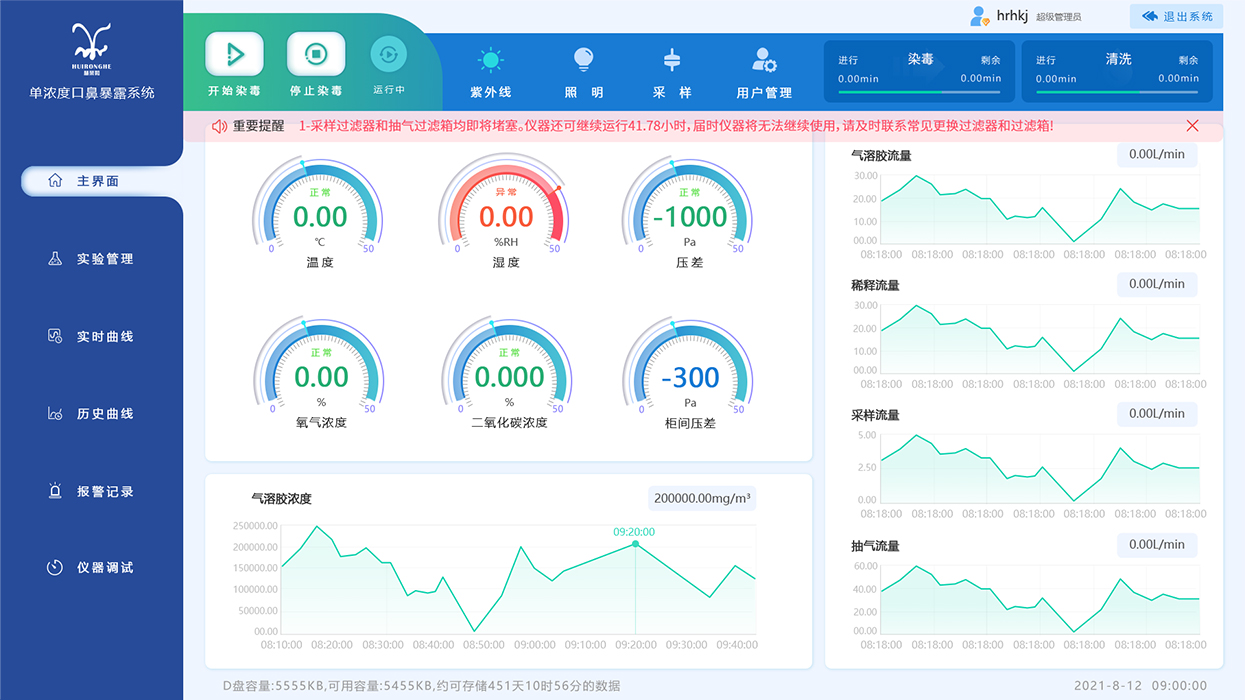 慧榮和單濃度口鼻暴露系統(tǒng)UI界面設(shè)計(jì)