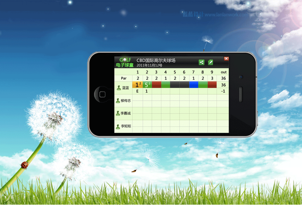 Golf電子球童Iphone APP界面設(shè)計(jì)